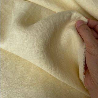 Vải Linen tưng premium chính phẩm 150gsm đã wash vàng kem khổ 1m37 