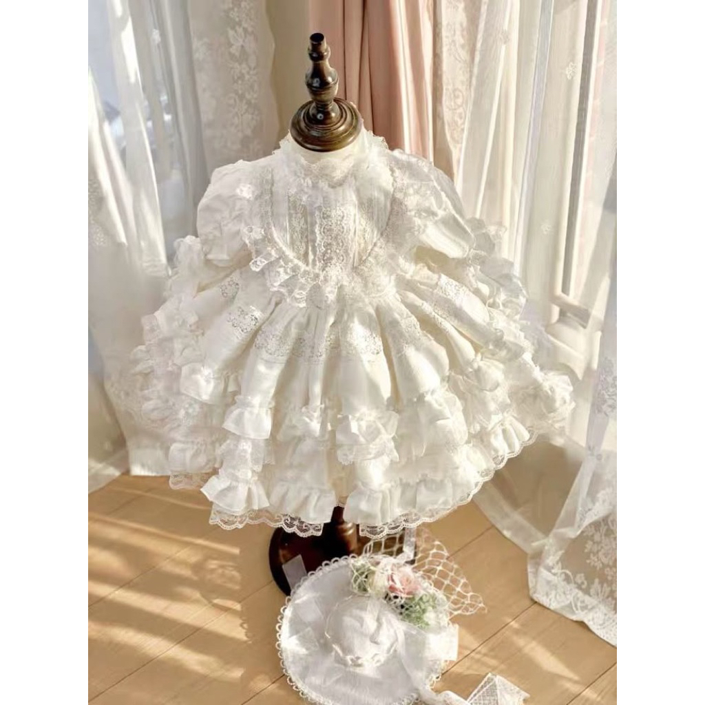 Váy đầm công chúa lolita cho bé gái màu trắng