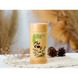 Hộp Tre Đựng Trà & Cfe Đồ Khô .In Thư Pháp