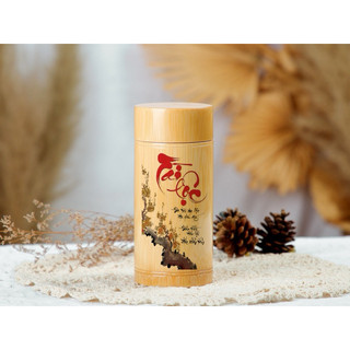 Hộp Tre Đựng Trà & Cfe Đồ Khô .In Thư Pháp