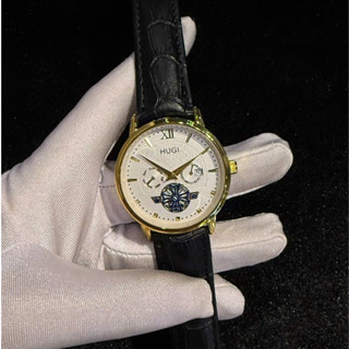  Hugi Đồng Hồ Nam Hugi R075B Dây Da Cao Cấp Chống Nước Thời Trang Nam. Đồng Hồ Nam Sang Trọng. 
