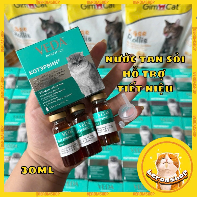 DUNG DỊCH TAN SỎI VEDA PHÒNG NGỪA SỎI TIẾT NIỆU CHO CHÓ MÈO NHẬP NGA GIÁ CỰC RẺ 10ML