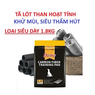 Tã lót than hoạt tính Dono siêu dày, siêu thấm hút/ miếng lót khay vệ sinh chó mèo (Dày 1.8kg)