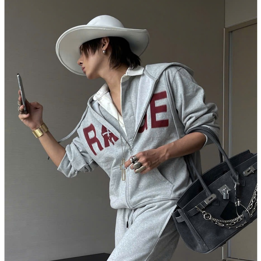 Áo Hoodie KMC “RAGE” Grey 2 Way Zipper