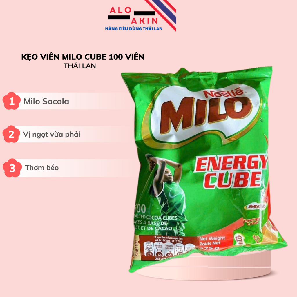 Kẹo viên Milo Cube Thái Lan 100 viên siêu ngon