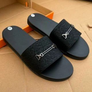 Dép lê nam quai ngang, có khâu quai, đế cao su ép nhiệt  2 lớp, quai ngang da sít mêm mại