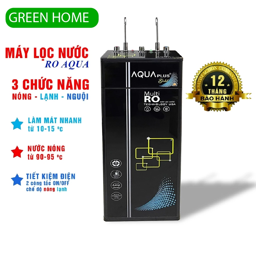 Máy lọc nước AQUA MVS GOLD 3 chức năng nóng lạnh nguội 2 vòi 9 cấp lọc chính hãng
