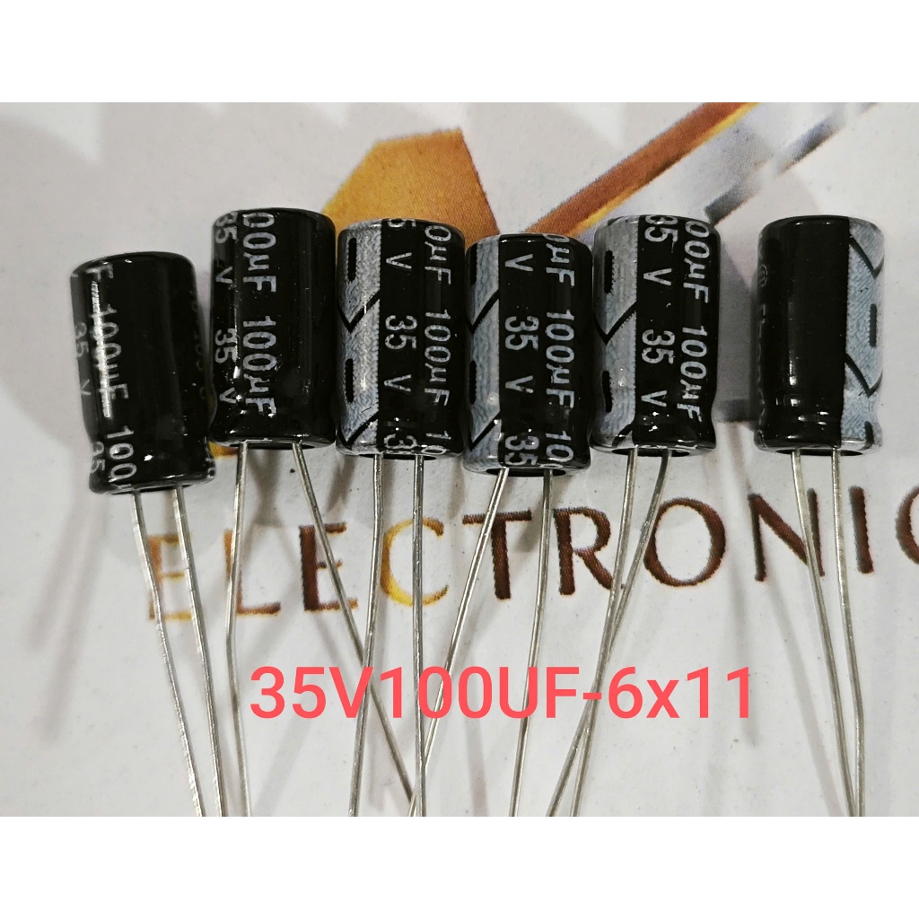 (Combo 10 con) Tụ hóa 35V100UF 35V 100UF 100UF35V 6x11mm (combo)
