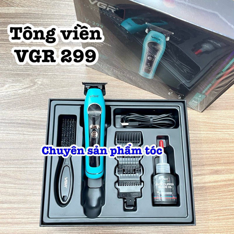 ✅VGR Tông đơ chấn viền cao cấp VGR 299 sắc bén - tăng tốc, pin Lithium Ion 2000mAh, màn hình hiển thị pin, chạy êm ái