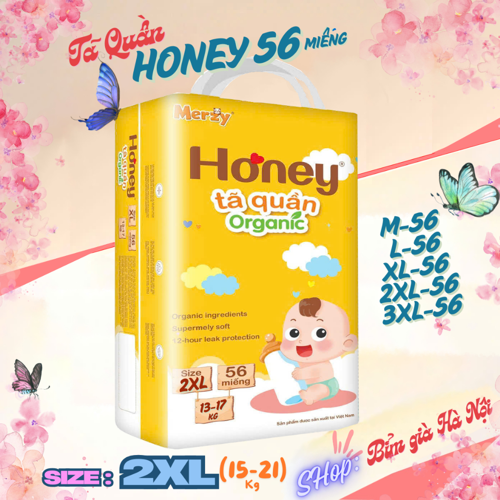 Bỉm Quần Honey M56 L56 Xl56 Huggies #bỉm bonny #goo:by #bỉm Merzy #bỉm honey #tã honey #gooby