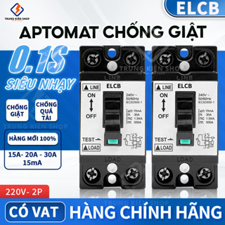 [Có VAT] Aptomat chống giật siêu nhạy 15mA - CB chống giật khối đen - Hàng mới 100% - BH 1 năm - Cầu dao chống giật tốt