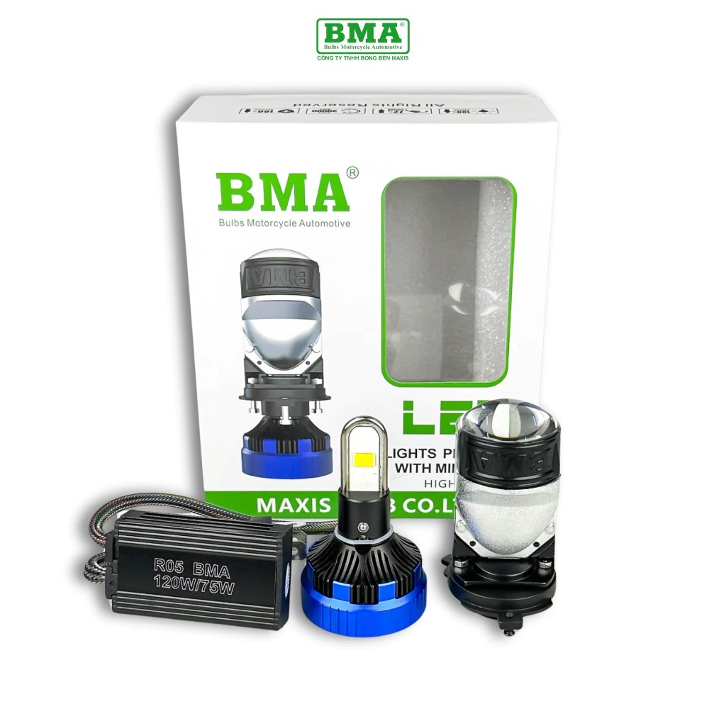 Bóng đèn bi cầu mini 120W M01U- RO5 CHÍNH HÃNG BMA chân H4 Siêu sáng( Giá 01 bóng).