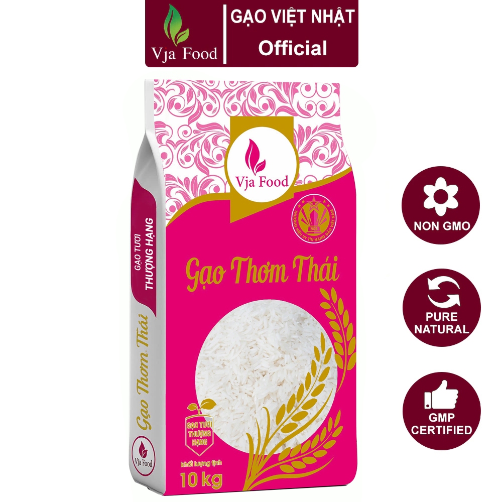 Gạo Tám thơm VJA Thượng Hạng - Túi 5kg -  Giống lúa Thái Lan - Gạo cực dẻo và ngon, thơm tự nhiên