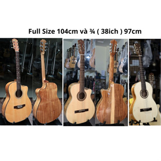  Đàn Guitar Acoustic Classic Vinaguitar VG-Ko1 Full Gỗ Koa Nguyên Tấm 100% có đàn guitar 3 4 38inch Trẻ em 