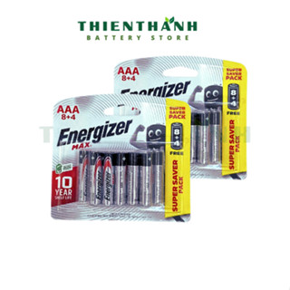 [Vỉ 12 viên] Pin Alkaline Energizer AA / AAA Tiểu, Đũa Pin Kiềm LR6 LR03 E91 E92 Chính Hãng Siêu Bền