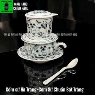 Phin cafe gốm sứ Bát Tràng vẽ sen