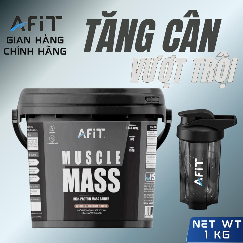 Bột Dinh Dưỡng MUSCLE MASS Phát Triển Cân Cho Người Gầy, Tăng Cơ Bắp - Hàng chính hãng AFIT