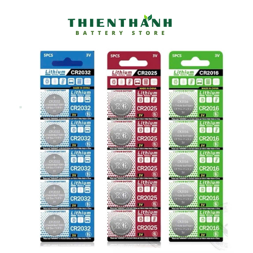 Vỉ 5 Pin Cúc CR2032 CR2025 CR2016 3V pin chất lượng giá rẻ cho AirTag Smartkey Cmos Máy tính Đ Khiển
