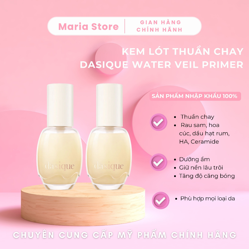 Kem Lót Cấp Ẩm Thuần Chay Dasique Water Veil Primer