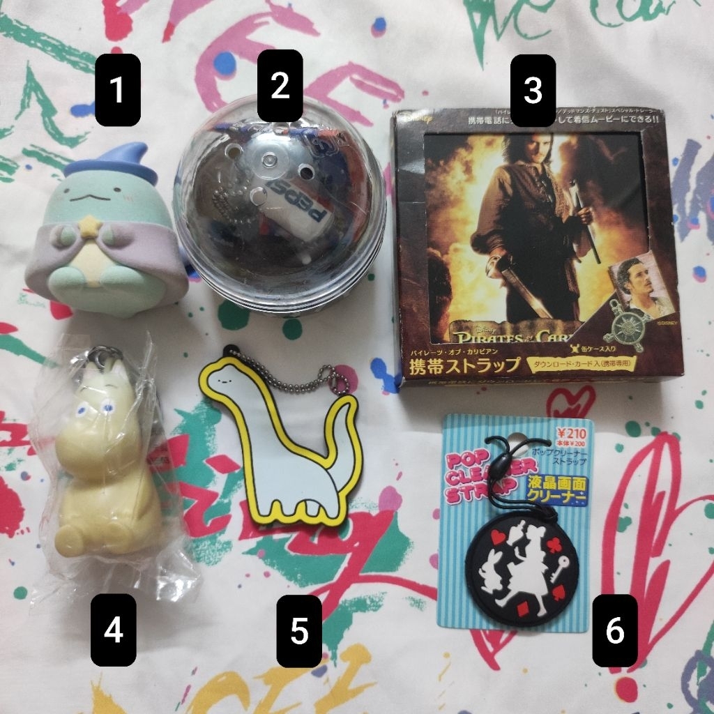 Figure Sumikko Gurashi, gacha mô hình pepsi, cướp biển Pirates of the Caribbean Will Turner, Moomin,