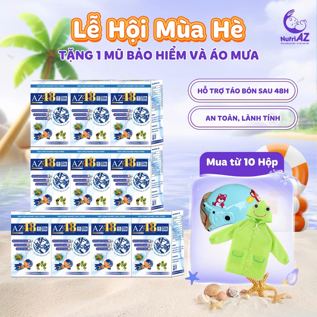 Combo 10 Men Vi Sinh AZ48 NutriAZ Hỗ Trợ Tiêu Hóa, Ăn Ngon Nhập Khẩu Châu Â