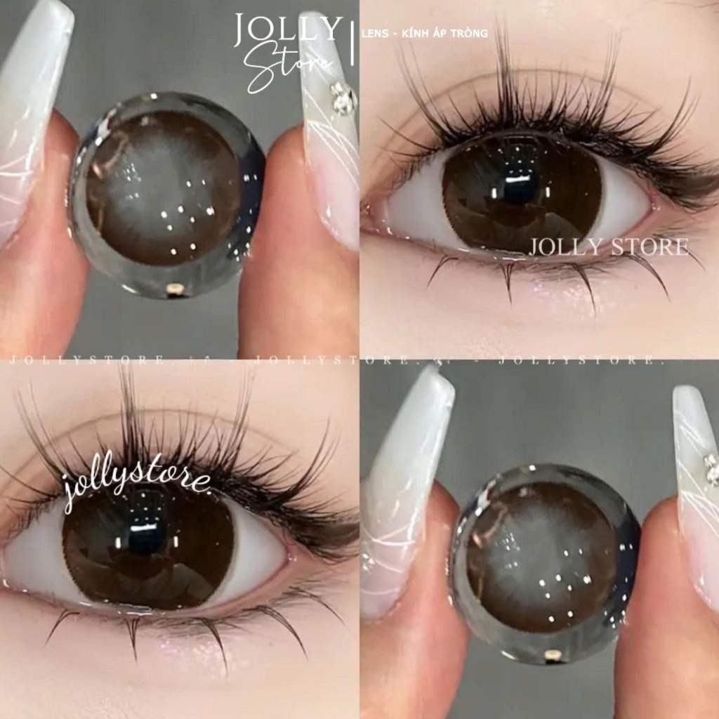 [6M] Lens Kính áp tròng 166 Choco JOLLY STORE giãn to 14.5mm LUNA EYES