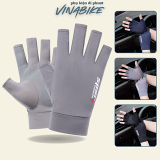 Găng tay lái xe chống nắng hở full ngón. Chất vải thun mát lạnh co giãn thoải mái khi lái xe đi phượt đường dài VINABIKE