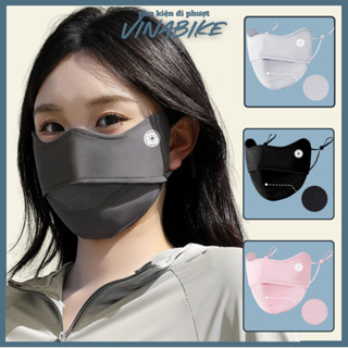 Khẩu trang vải 2 lớp chống nắng, ngăn tia UV, Thiết kế rộng ôm sát che kín mặt, Chất vải thun lạnh mềm mát mẻ  VINABIKE