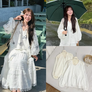 Áo tay bồng cổ bèo babydoll nữ the.sweaterweather TSW