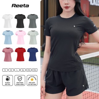 Áo thun thể thao nữ ngắn tay cổ tròn Reeta tập gym,yoga,chạy bộ,cầu lông..vải mềm mịn,co giãn 4 chiều thoáng khí - A3003