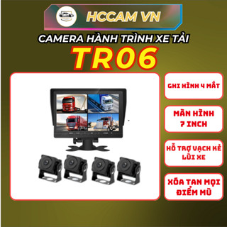  Camera hành trình XE TẢI 4 mắt HCCAM TR06 Màn 7inch 4 mắt Camera Ghi hình 4K có Cam Lùi Có Hồng Ngoại,Tiếng Việt 