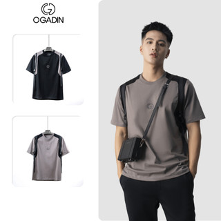 Áo Phông Nam Cổ Tròn - Áo Thun OGADIN Phối Dây Vai Tạo Điểm Nhấn Form Rộng Năng Động OGADIN OTS004