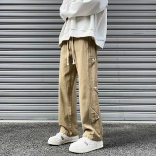 Quần Dài 6 Nút nam, nữ chất kaki Có Dây Rút Eo, Quần suông ống rộng Unisex phối túi size 40-75kg K