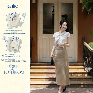   Blue to Bloom  Chân váy bút chì dáng dài chất kaki can tùng trước lên form tôn dáng thời trang Calie Cb038 
