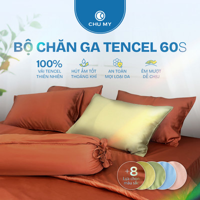 Bộ chăn ga tencels 60s 5 món CHU MY
