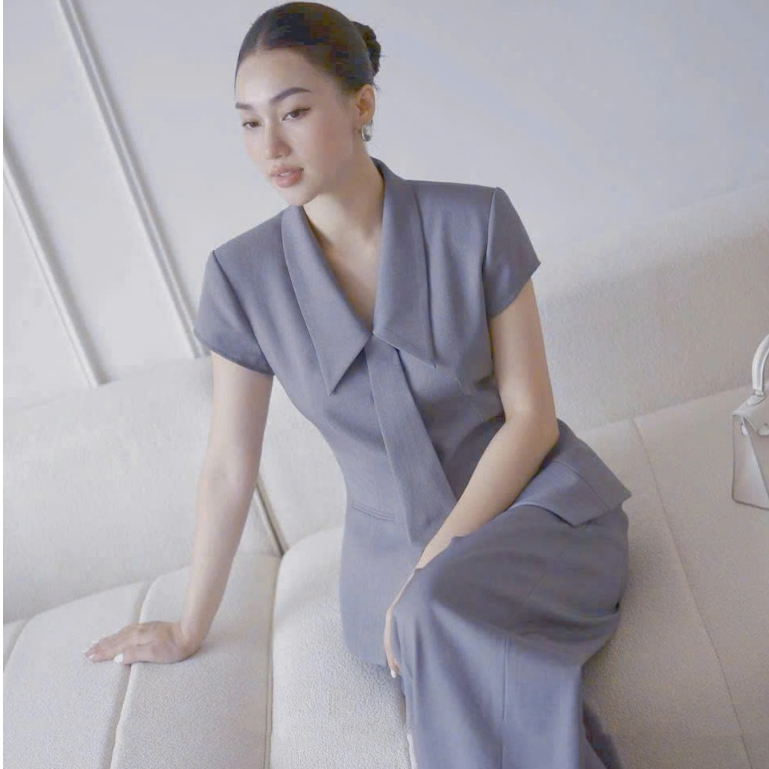 SET Bộ Nữ Thắt CARVAT Sang Chảnh Kèm Quần Dài THỜI TRANG Cực Đẹp Sang Trọng