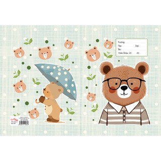 COMBO 20 tờ  bao tập TRƠN Dễ thương Giấy Bao Tập Cute (CHƯA CÓ BAO KIẾNG)