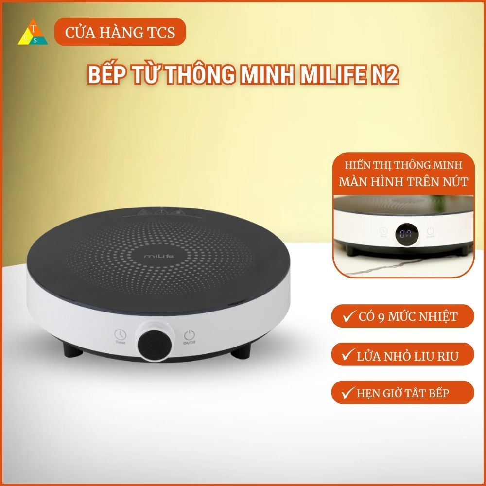 Bếp điện từ miLife 9 mức nhiệt N2 có đun liu riu nhiệt độ thấp