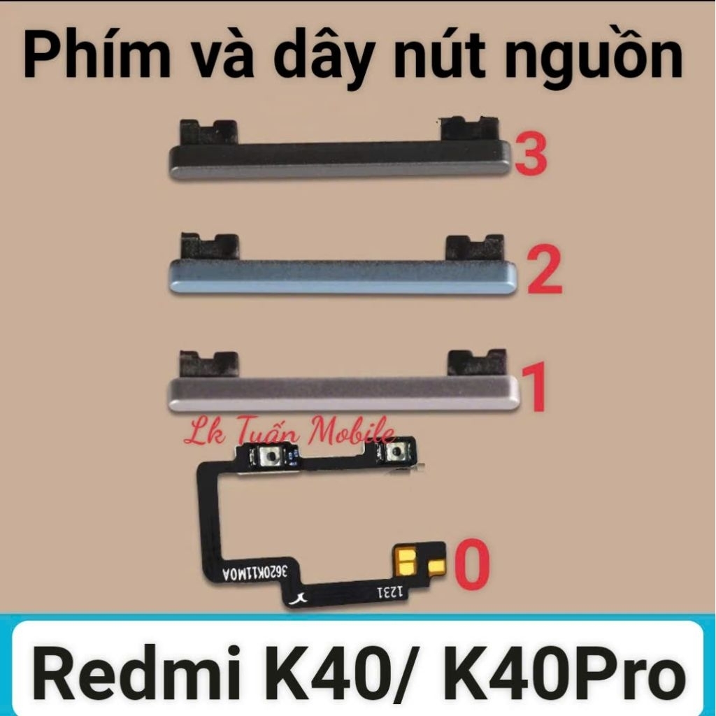Phím nguồn, phím volume, nút volume, mạch dây nút nguồn ch0 Redmi k40/ redmi k40 pro