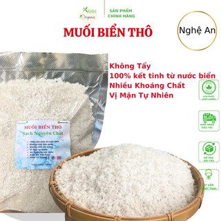 (Combo 3 kg) Muối Biển Thô-Muối hột tự nhiên không tẩy-chưa qua xử lý Vị mặn Tự Nhiên- Túi zip 1kg