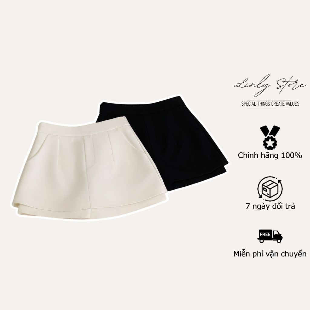 Quần váy nữ thiết kế cạp cao tiểu thư, chân váy chữ A dáng ngắn Linly Store QV-N25