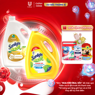 COMBO 2 Nước rửa chén Sunlight Thiên Nhiên Can 3.5kg & Chanh Can 3.6kg | Bộ đôi sạch hiệu quả & an toàn