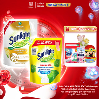 COMBO 2 Nước rửa chén Sunlight Thiên Nhiên túi 3.3kg & Chanh túi 3.5kg | Bộ đôi sạch hiệu quả & an toàn
