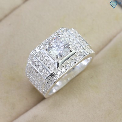 Nhẫn nam bạc bản vừa đính đá CZ cao cấp sang trọng NNA0715 - Trang Sức TNJ