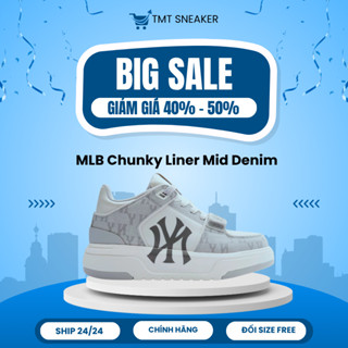 [Cam Kết Chính Hãng] Giày MLB Chunky Liner Mid Denim Đế Cao Đủ Màu Cho Nam Và Nữ Hàng Chuẩn -Bao Check
