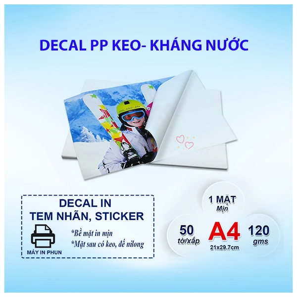 Decal PP A4 (50 tờ/xấp)
