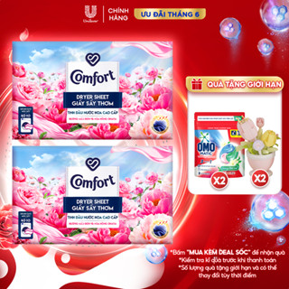 Combo 2 Hộp Giấy Thơm Comfort Hương Mẫu Đơn Và Hoa Hồng Ohara 40 tờ/hộp, Dành Cho Máy Sấy Quần Áo, Tủ Quần Áo