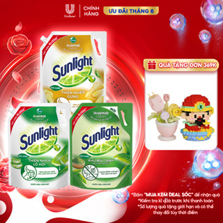 Nước rửa chén Sunlight Bio-care Thiên Nhiên 100% Gốc thực vật Lô Hội/Gừng/Trà Xanh Túi 3,3kg