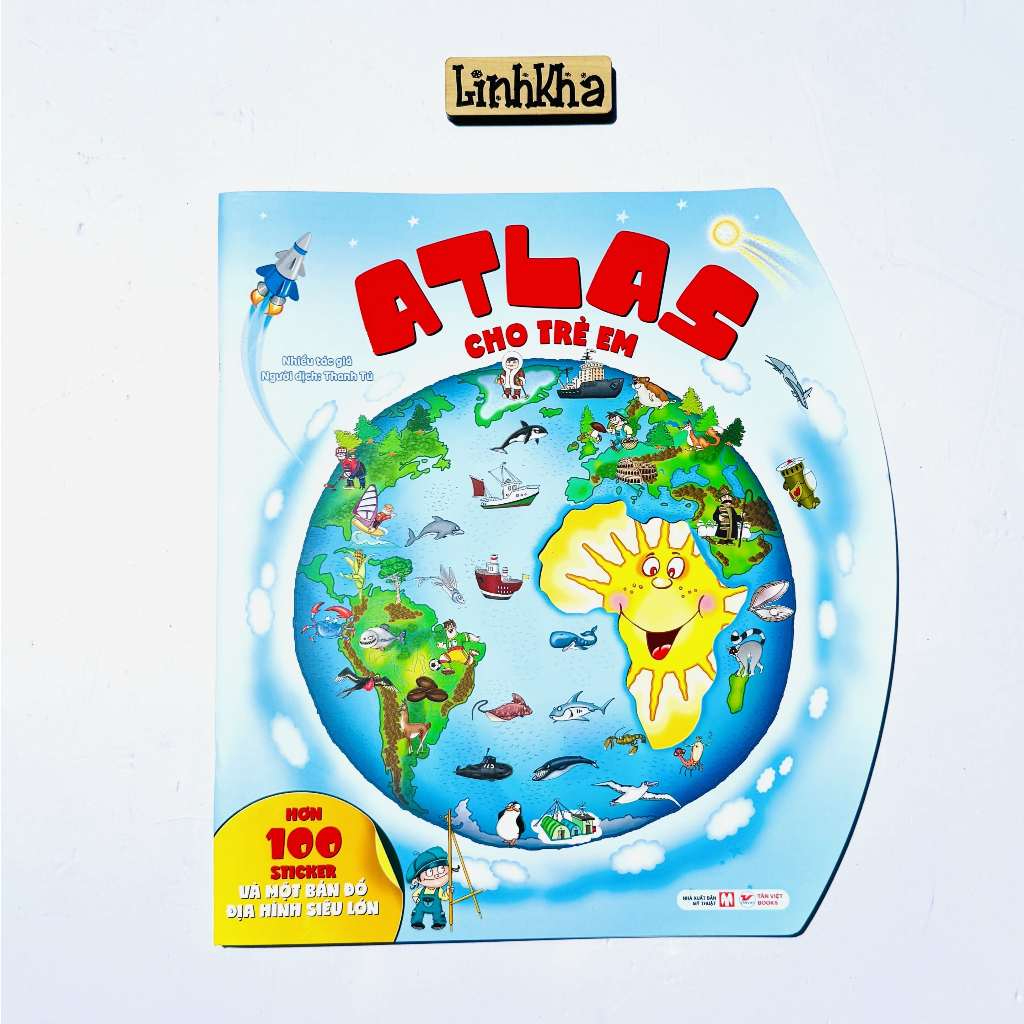 Sách Atlas cho trẻ em - Sách hoạt động dán hình và tìm hiểu Thế Giới - NXB Tân Việt