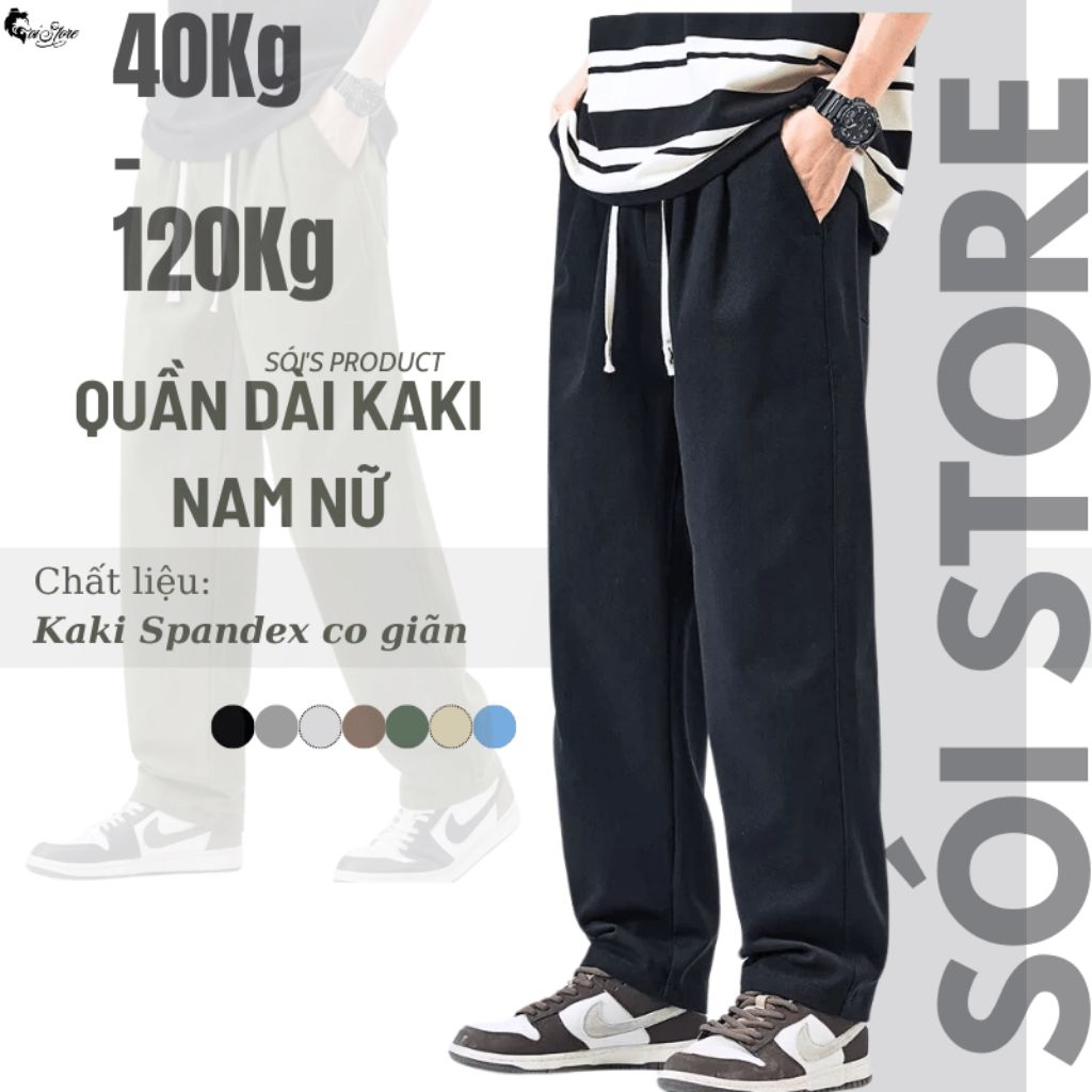 MUA 3 TẶNG QUÀ - 40-115KG Quần Kaki Nam Nữ Bigsize Ống Suông Basic Unisex - Sói Store - MÃ 20